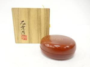 呉藤友乗造　蒔絵　梅　香合